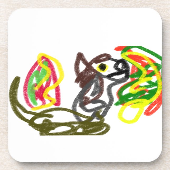 Dessous-de-verre Wolf heureux automne (Devant)