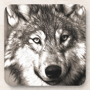 Dessous-de-verre Wolf Photographie Art Spirit Guide Amour animal