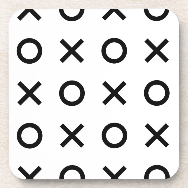 Dessous-de-verre Xs et Os blancs et noirs (Devant)