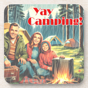 Dessous-de-verre Yay Camping Dans La Pluie