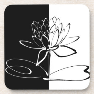 Dessous-de-verre Yin Yang Black Lotus Blossom