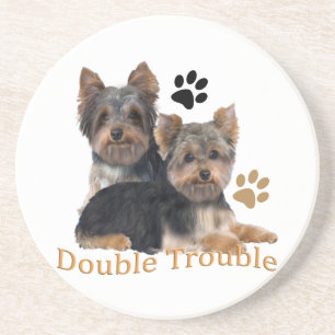 Dessous de verre Yorkie Double Trouble