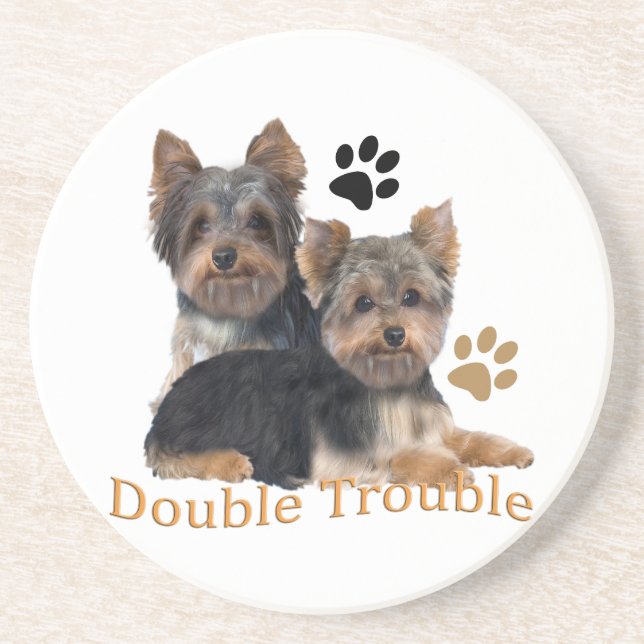 Dessous de verre Yorkie Double Trouble (Devant)