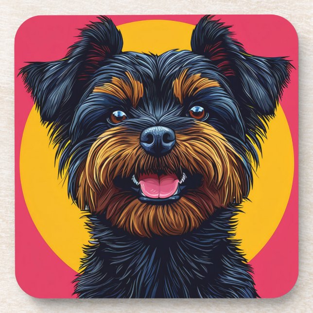 Dessous-de-verre Yorkshire Terrier contre un Arrière - plan brillan (Devant)
