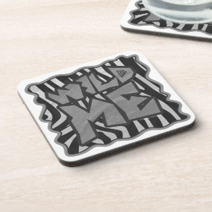 Dessous-de-verre Zebra Black and Light Grey Wild Me