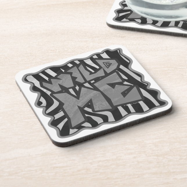 Dessous-de-verre Zebra Black and Light Grey Wild Me (Côté gauche)