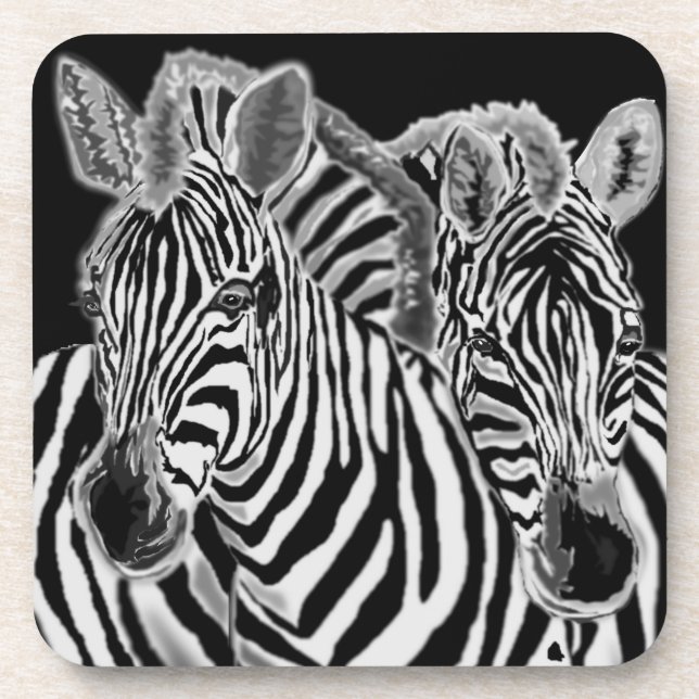 Dessous-de-verre Zebra Couple Beverage Coaster (Devant)