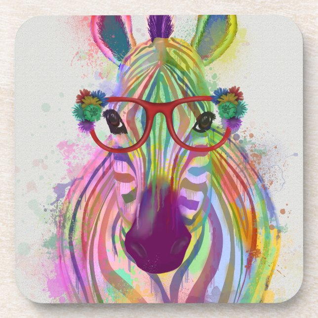 Dessous-de-verre Zebra Rainbow Splash (Devant)