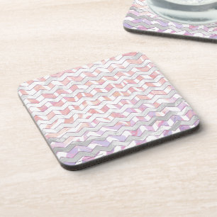 Dessous-de-verre Zebra rose et blanc Chevron