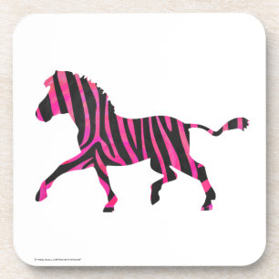 Dessous-de-verre Zebra Silhouette noir et rose chaud