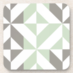 Dessous-de-verre ZigZag géométrique Sage Green et Silver