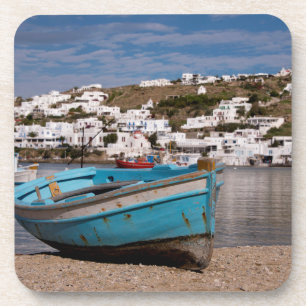 Dessous-de-verre Zone portuaire avec bateaux de pêche grecs