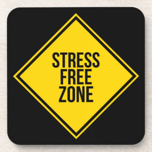 Dessous-de-verre Zone sans stress tendance Citation Jaune Noir
