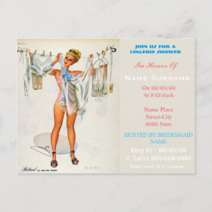 Dessous, Dessous-Shows, Dessous-Dusche-Einladung Einladungspostkarte