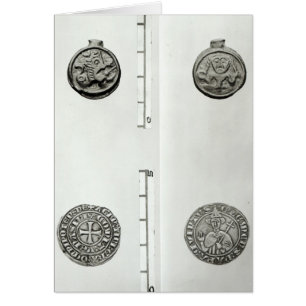 Dessus : Pièce de monnaie gauloise de la face de