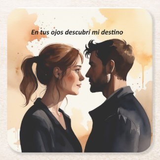 Destellos de Miradas: Ilustración en Acuarela que Rechteckiger Pappuntersetzer