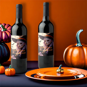Destilliertes Halloween Weinetikett