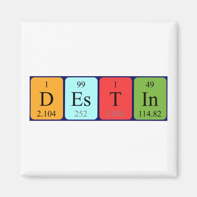 Destin aimant de nom de table périodique (Devant)