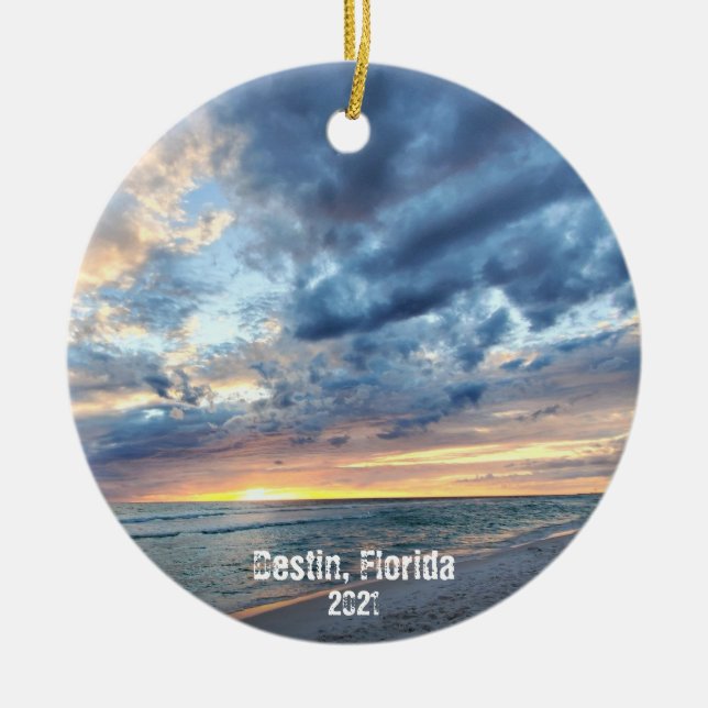 Destin Beach Custom Your Own Fotos 2 Seiten Keramik Ornament (Vorne)