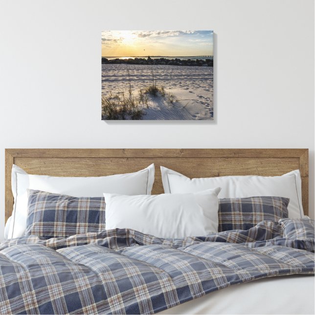Destin Beach Florida Jetty Sunset Leinwand (Insitu (Schlafzimmer))