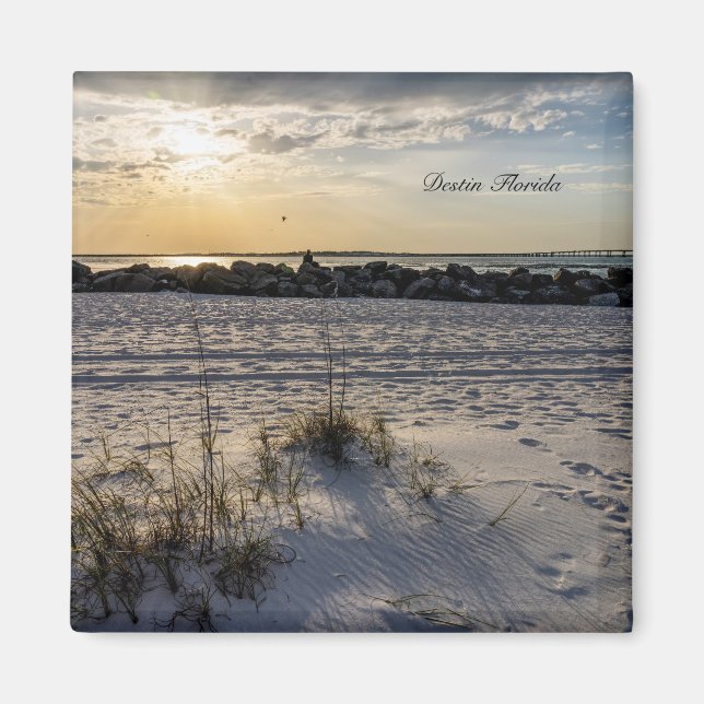 Destin Beach Florida Jetty Sunset Magnet (Vorne)