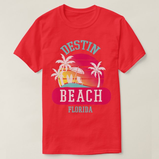 Destin Beach Florida Retro Sonnenuntergang Männer  T-Shirt (Design vorne)