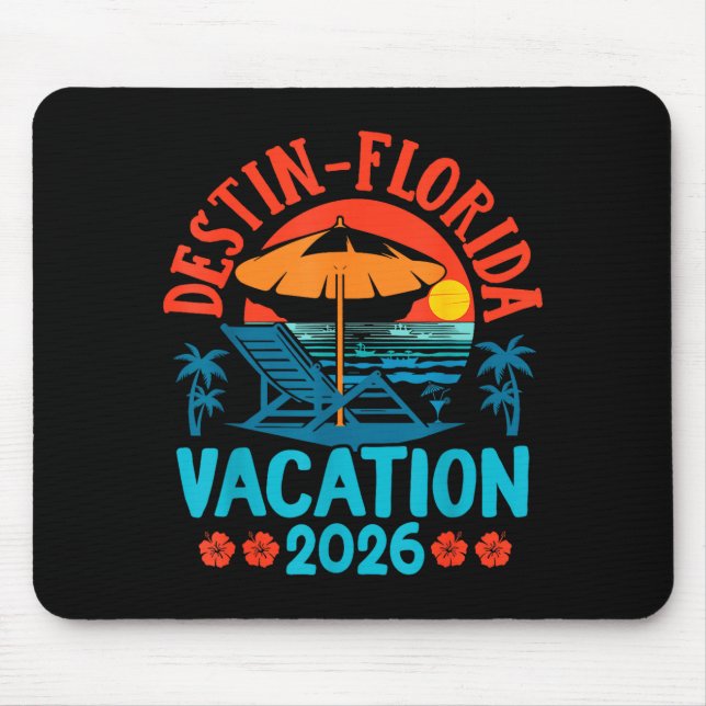 Destin Florida 2026 Family Vacation Beach Summer V Mousepad (Vorne)