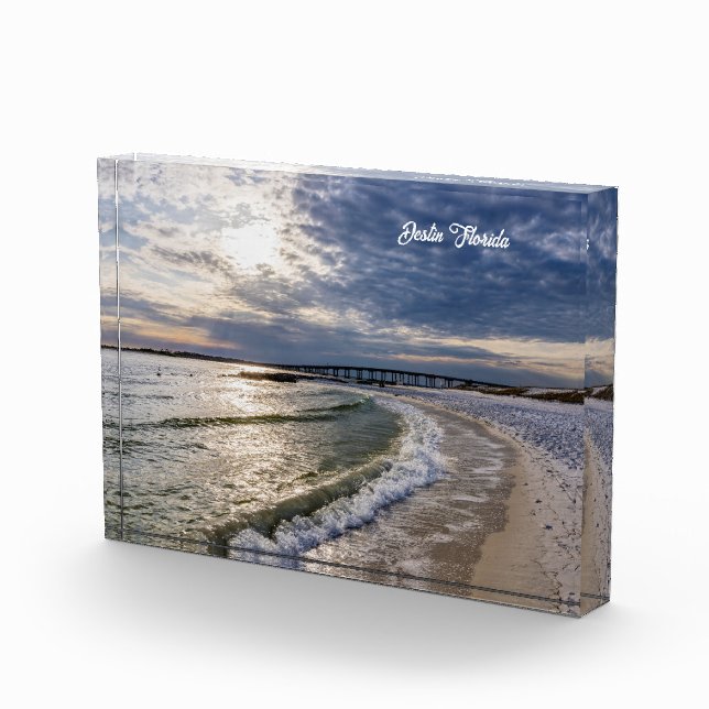 Destin Florida Abend Waves Foto Block (Rechts)
