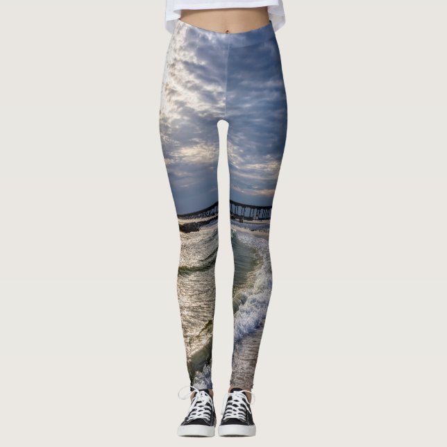Destin Florida Abend Waves Leggings (Vorderseite)