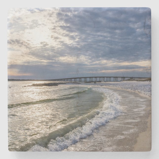 Destin Florida Abend Waves Stone Untersetzer (Vorderseite)