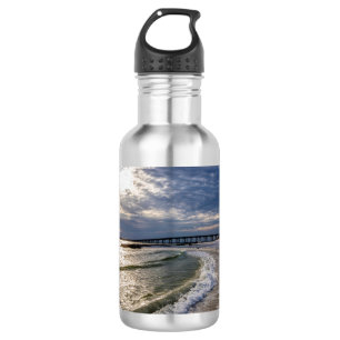 Destin Florida Abend Waves Water Flasche Edelstahlflasche