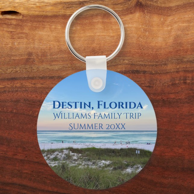 Destin Florida Beach Sunset Custom Vacation Schlüsselanhänger (Vorderseite)