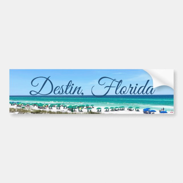 Destin Florida Coast Beach Umbrellas Hübsches Foto Autoaufkleber (Vorne)