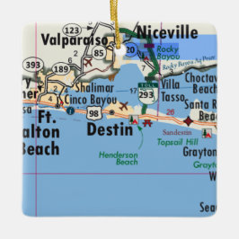 Destin Florida Karte Keramikornament
