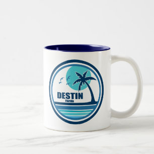 Destin Florida Palm Tree Birds Zweifarbige Tasse