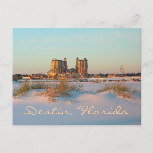 Destin Florida - Smarald Grande bei Sonnenuntergan Postkarte (Vorderseite)