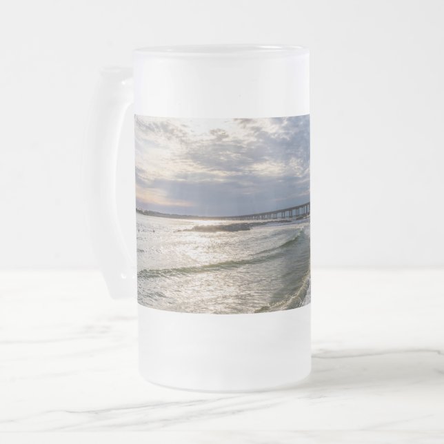 Destin Florida Soirée Vagues de bière congelée Mug (Devant gauche)
