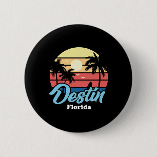 Destin Florida Strand Surfer Surfen Souvenir Retro Button