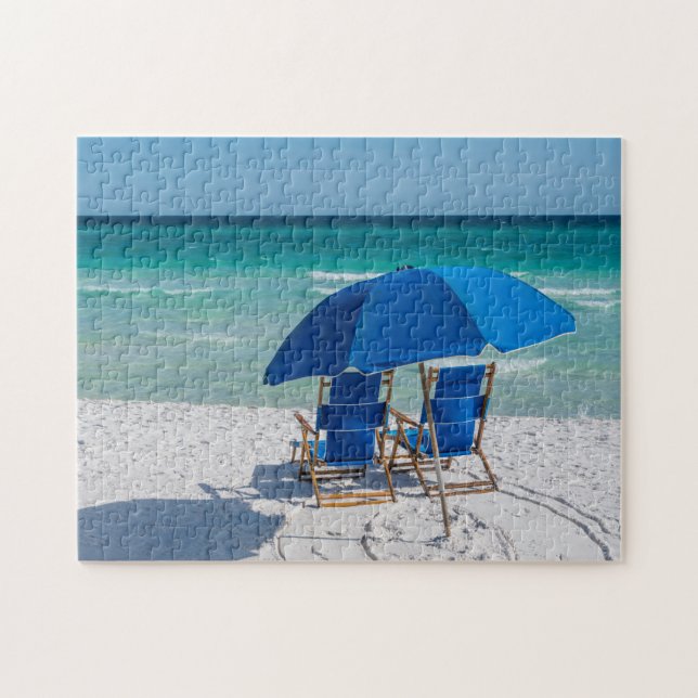 Destin Florida Stühle und Regenschirm Jigsaw Puzzl (Horizontal)