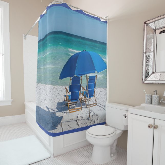 Destin Florida Stühle und Regenschirmduschvorhang Duschvorhang (Beispiel)