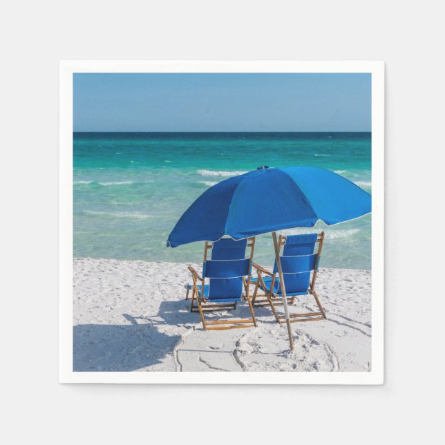 Destin Florida Stühle und Umbrettpapier Napkin Serviette (Vorderseite)