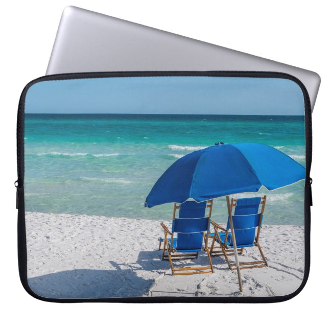 Destin Florida Stühle und Umbrettplakette Laptopschutzhülle (Vorderseite)