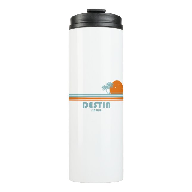 Destin Florida Sun Palm Trees Thermosbecher (Vorderseite)