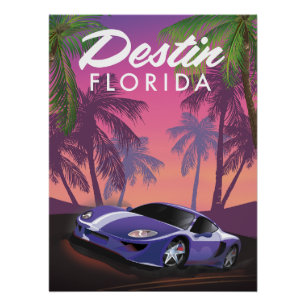 Destin Florida USA Sportwagenposter. Poster