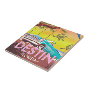 Destin Florida USA Vintage-Reiseplakat. Fliese