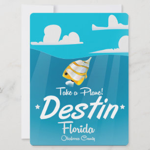 Destin Florida Vintage Reiseplakat. Einladung
