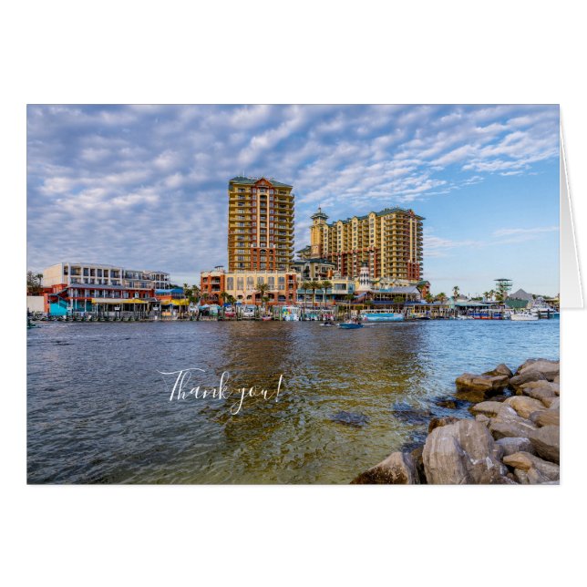 Destin Harbour Boardwalk Carte de remerciements (Devant Horizontal)