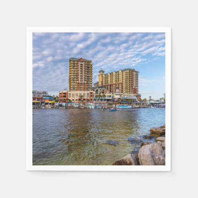 Destin Harbour Boardwalk Paper Napkin Serviette (Vorderseite)