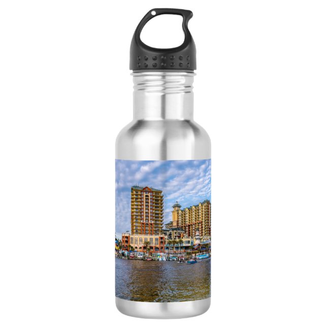 Destin Harbour Boardwalk Wasserflasche (Vorderseite)