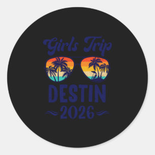 Destin Mädchen-Trip Strandurlaub 2026 passend Runder Aufkleber